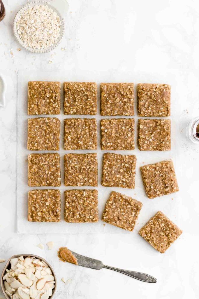 Healthy Almond Butter Oatmeal Bars | Amy’s Healthy Baking